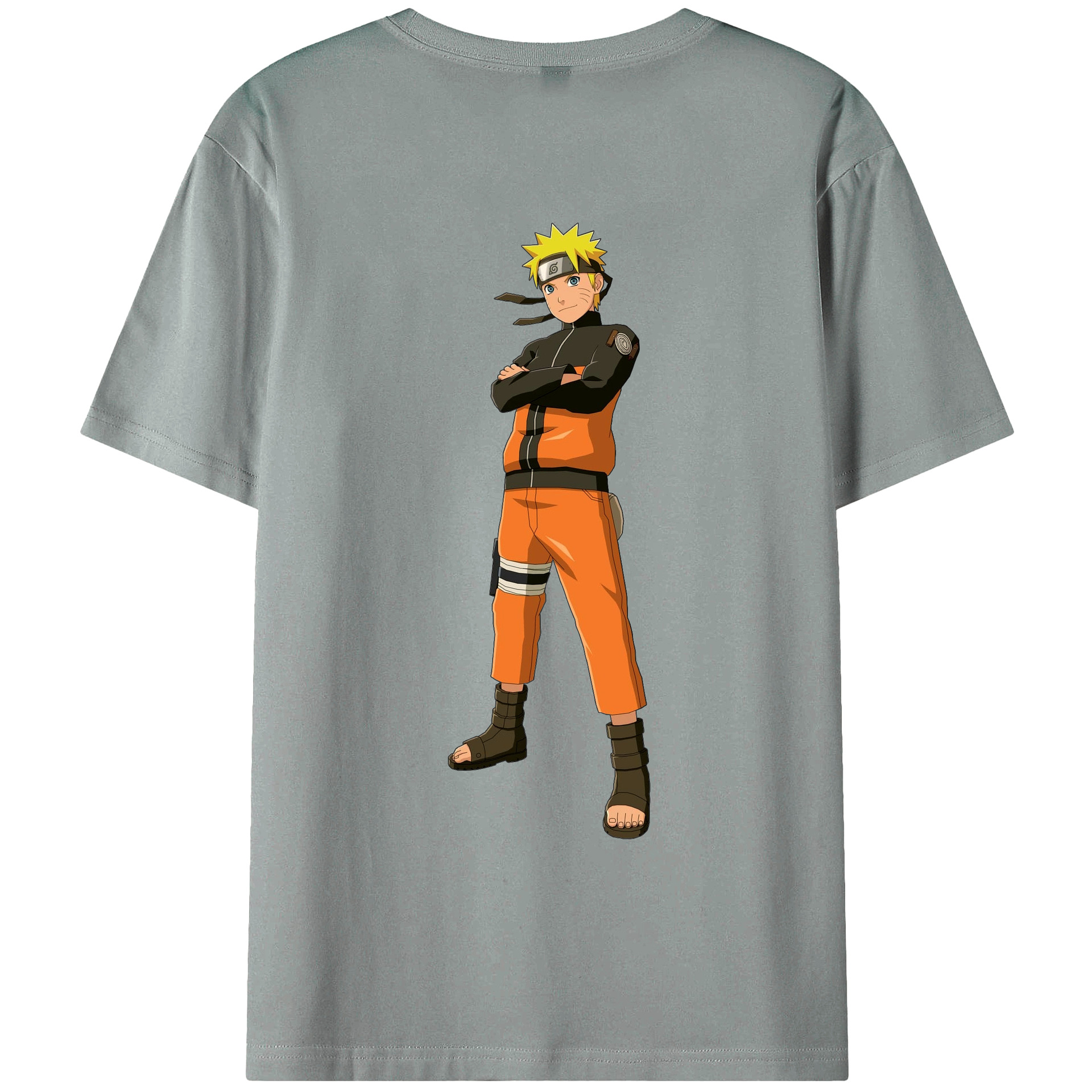 （画像用） NARUTO -ナルト- うずまき ナルト Uzumaki Naruto 綿100％ メンズ半袖Tシャツ（バックプリント） 通気性